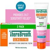 TheraBreath Sensitive Toothpaste, 24/7 Sensitivity Relief (1), With Fluoride for Anticavity Protection, Gentle Mint, 4 Oz